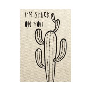 wenskaart cactus i'm stuck on you