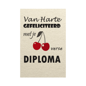 wenskaart geslaagd van harte gefeliciteerd met je kers verse diploma